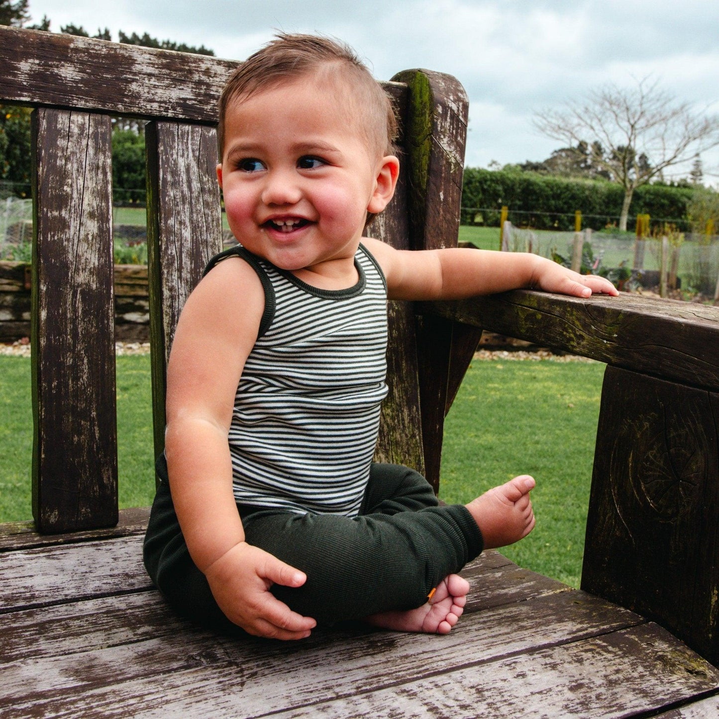 Merino Striped Singlet - ellyjax - NZ Merino Babywear