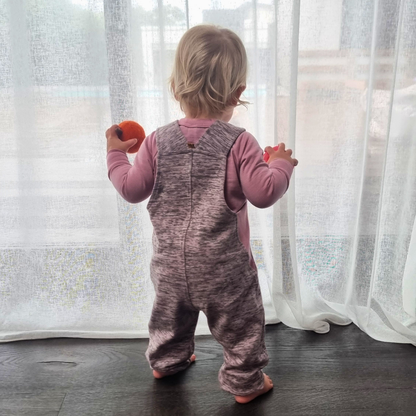 Merino Coloured Dungaree with Raglan Long Sleeve Combo