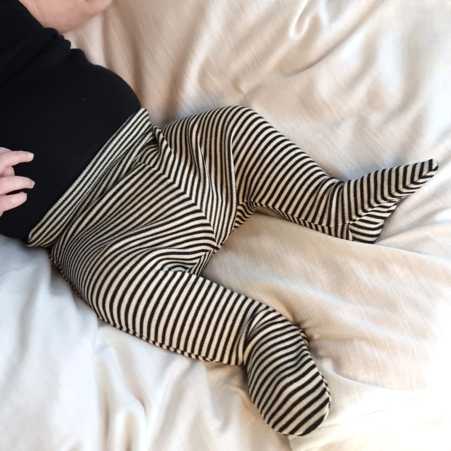 Merino Striped Footsie Tights