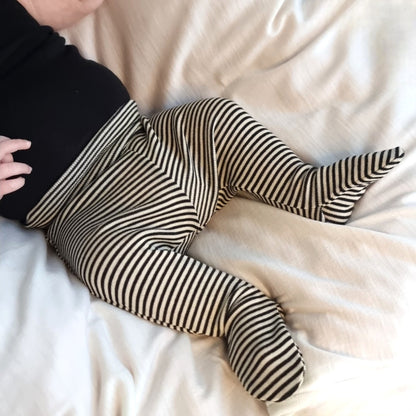 Merino Striped Footsie Tights
