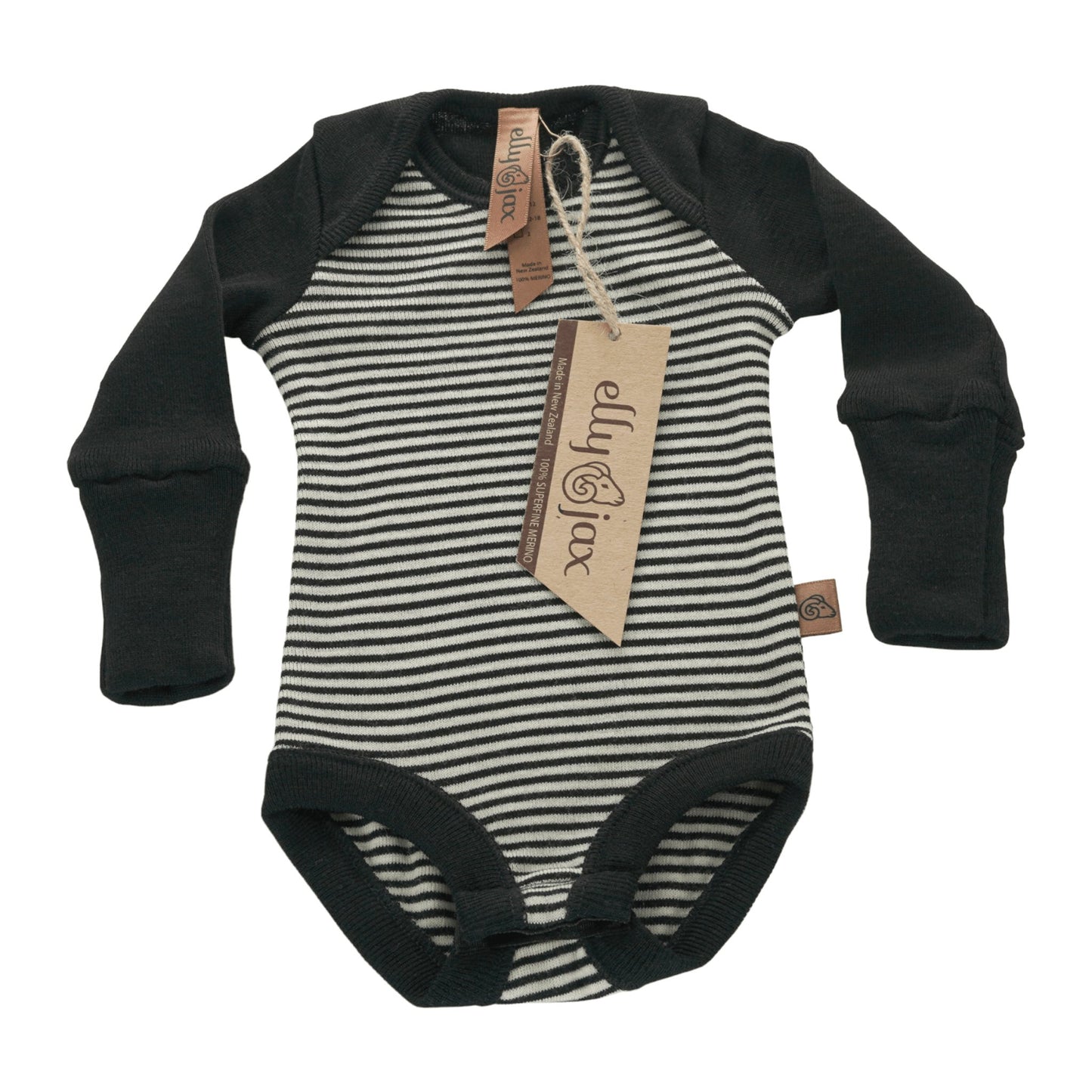 ellyjax - Merino babywearLong Sleeve Bodysuit Striped