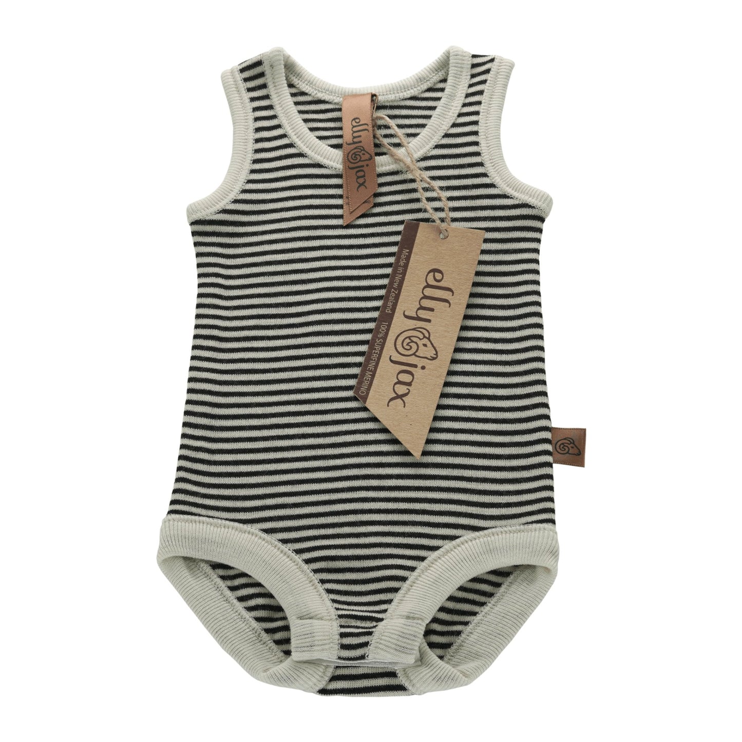 ellyjax - Merino babywear_Singlet Bodysuit Striped