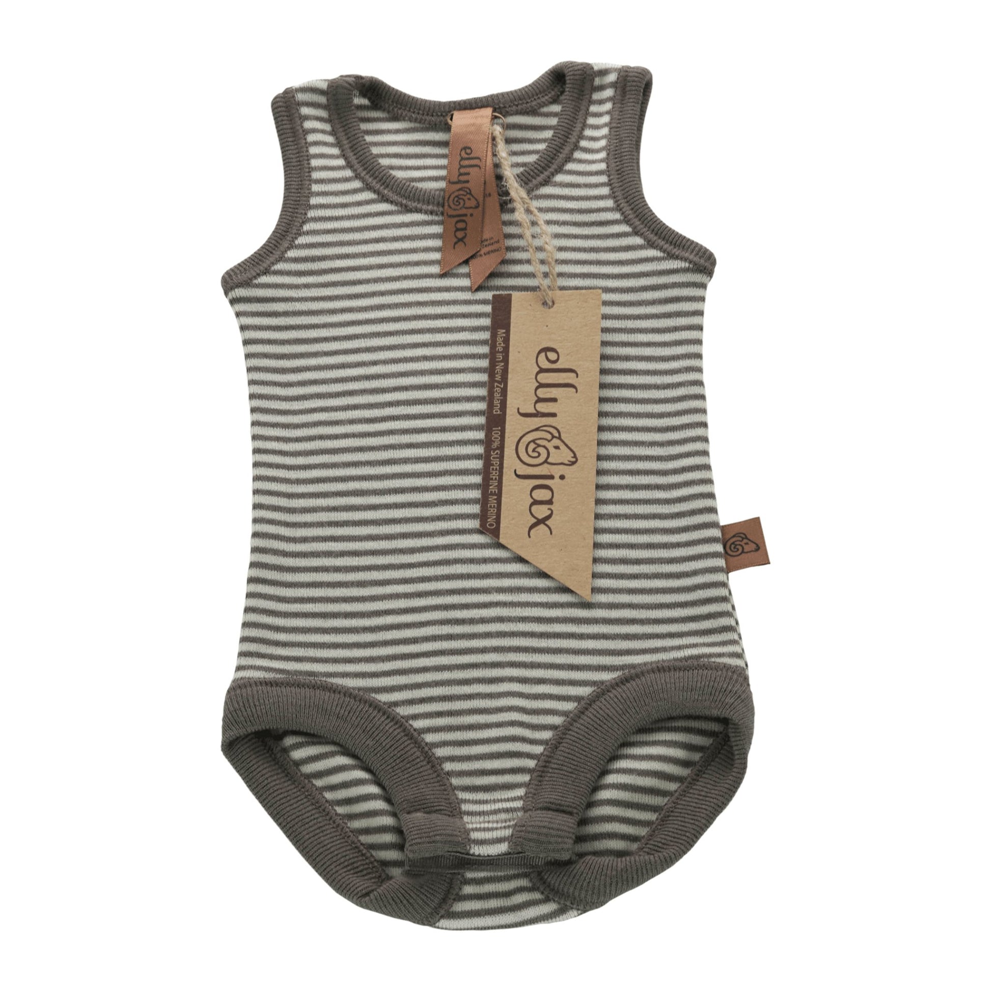 ellyjax - Merino babywear_Singlet Bodysuit Striped